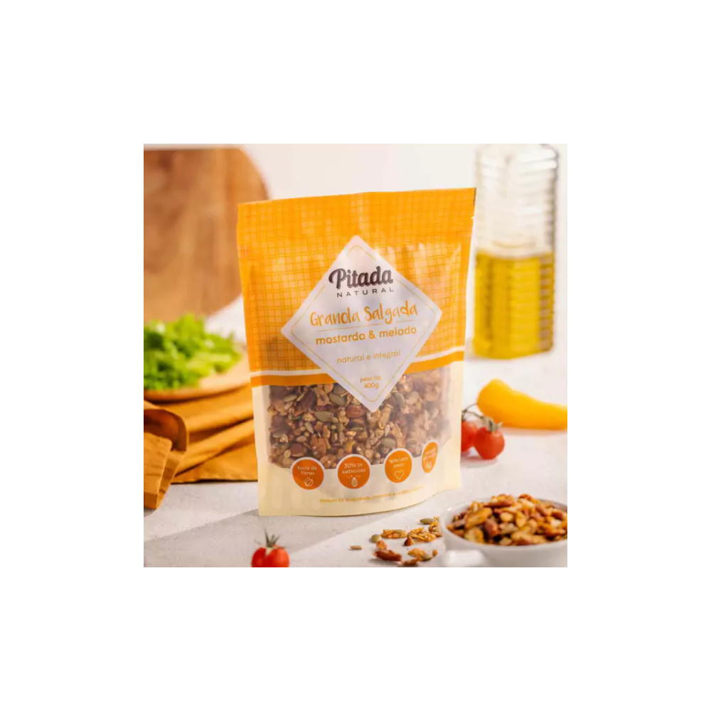 Granola mostarda e melado pitada natural