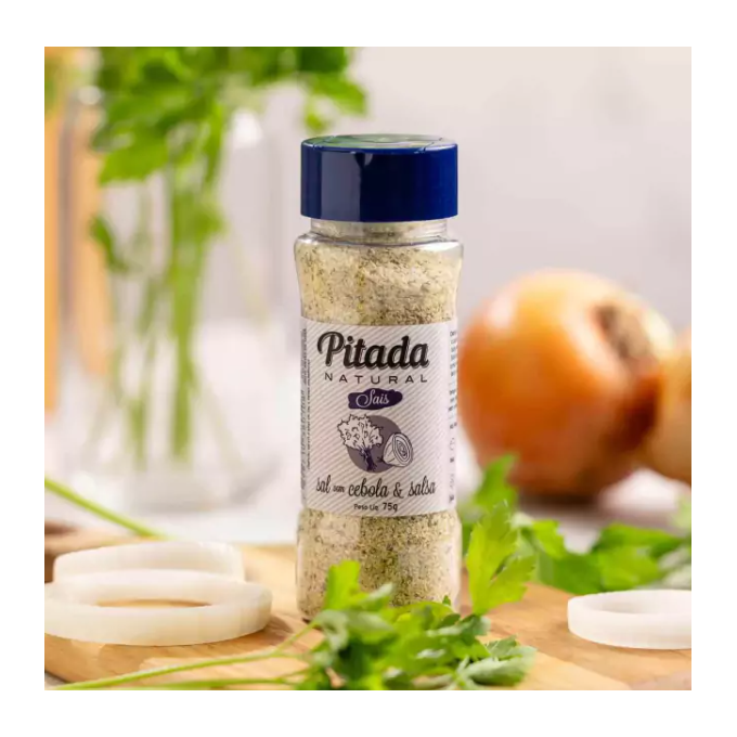 Sal, cebola e salsa pitada natural
