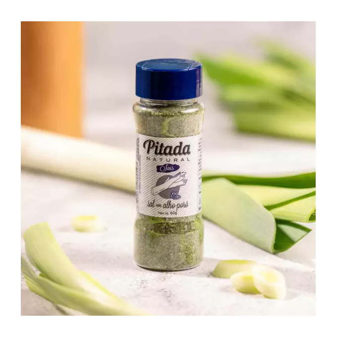 Sal com alho poro pitada natural