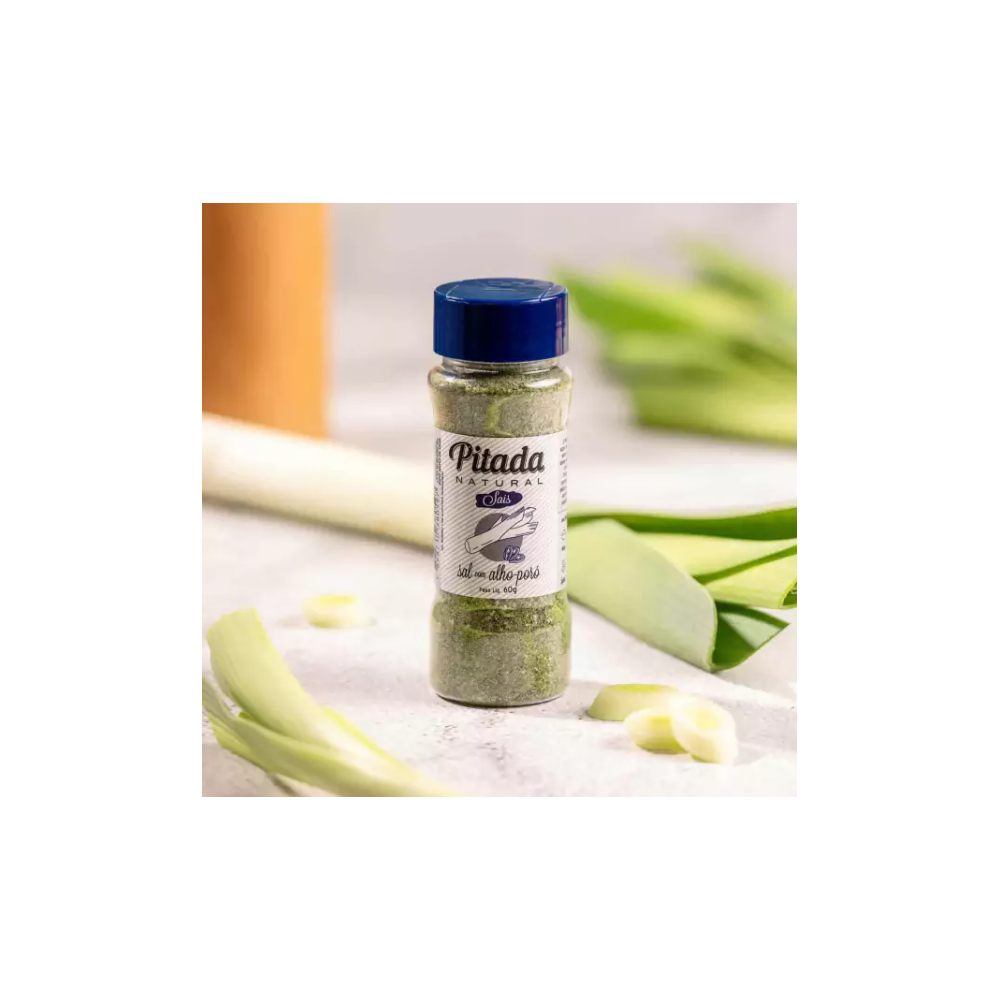 Sal com alho poro pitada natural