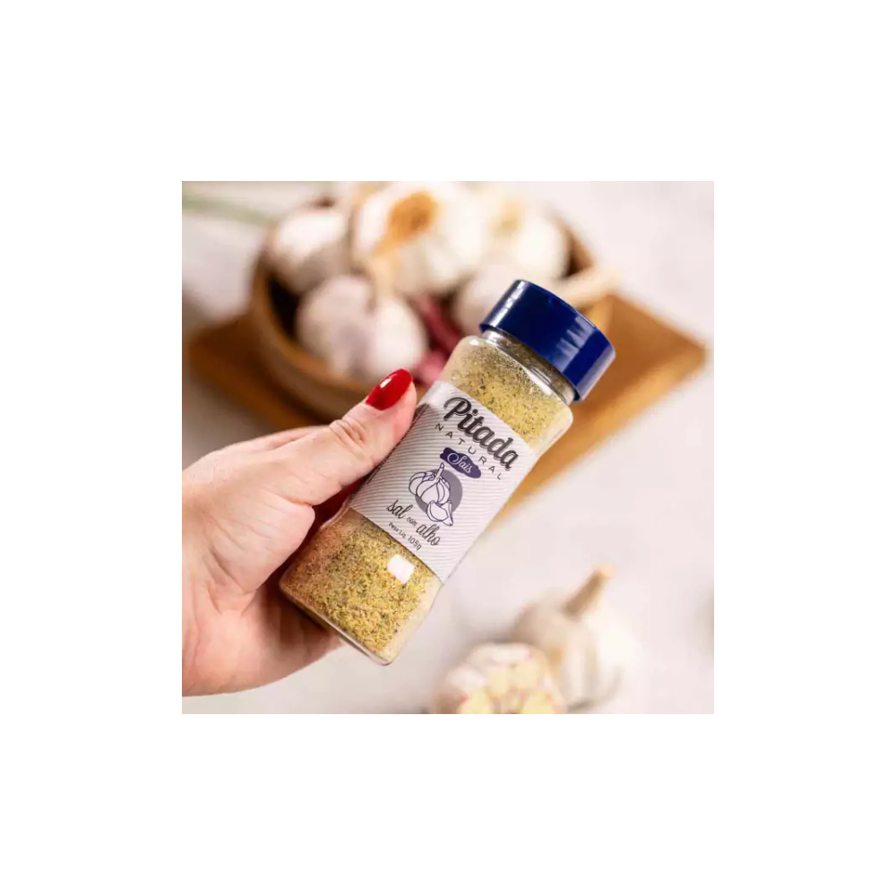 Sal com alho pitada natural