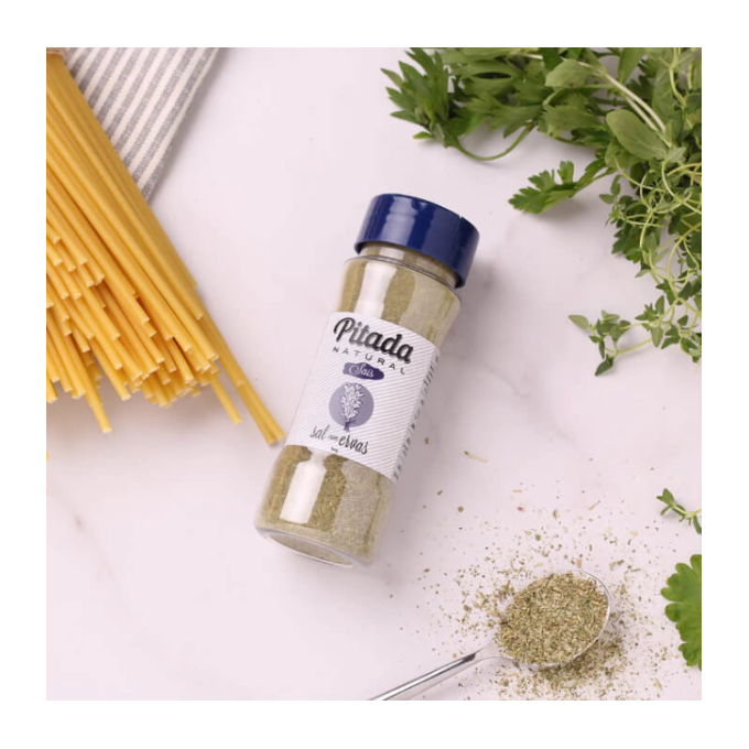 Sal com ervas pitada natural