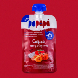 Papinha papapa carne arroz legumes