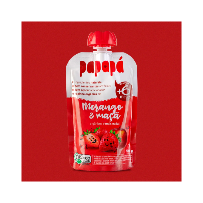 Papinha papapa morango e maça