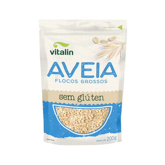 Aveia em flocos grossos sem gluten vitalin 200g 