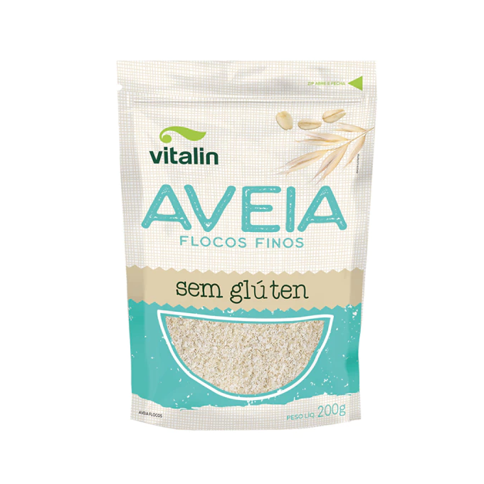 Aveia em flocos finos integral 200g vitalin