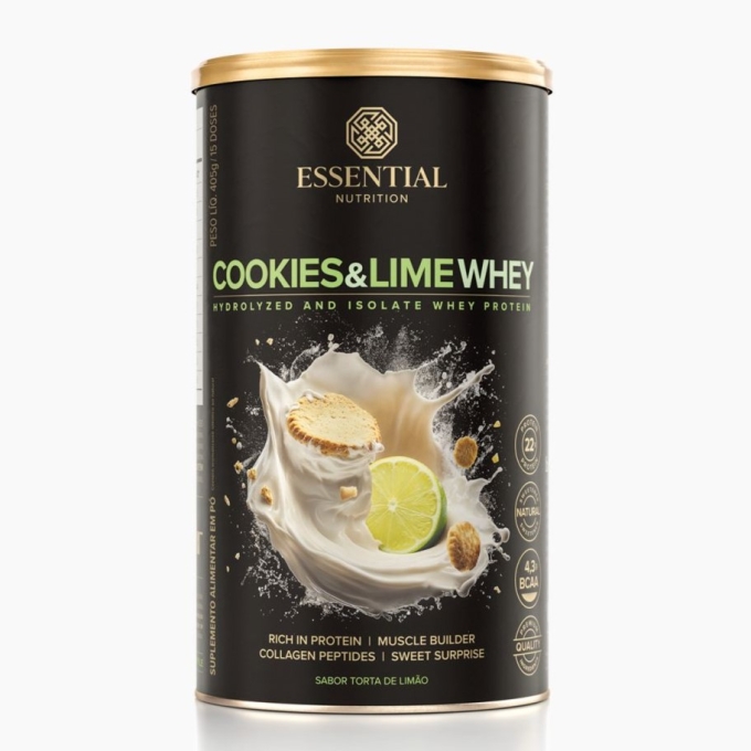Whey cookies e lime essential lata 450 gr