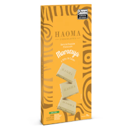 Haoma barra de chocolate  branco maracuja e nibs 75g