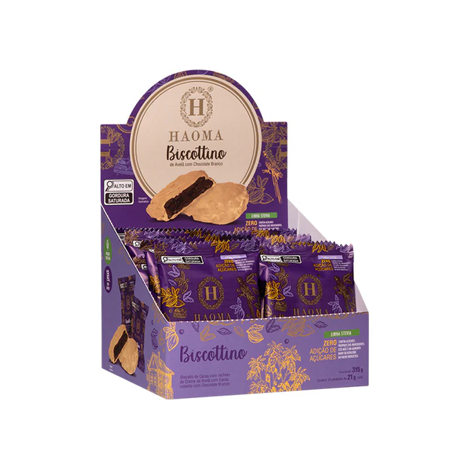 Haoma unidade biscottino chocolate branco stevia