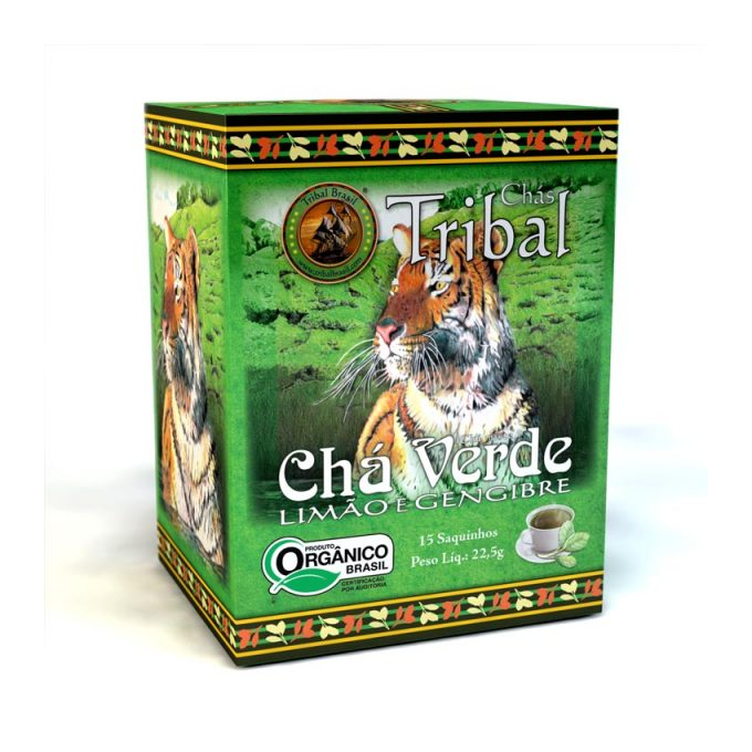 Cha org cha verde limao e gengibre tribal