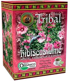 Cha org erva mate hibiscus lime tribal