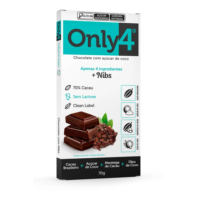 Only 4 nibs 70% cacau