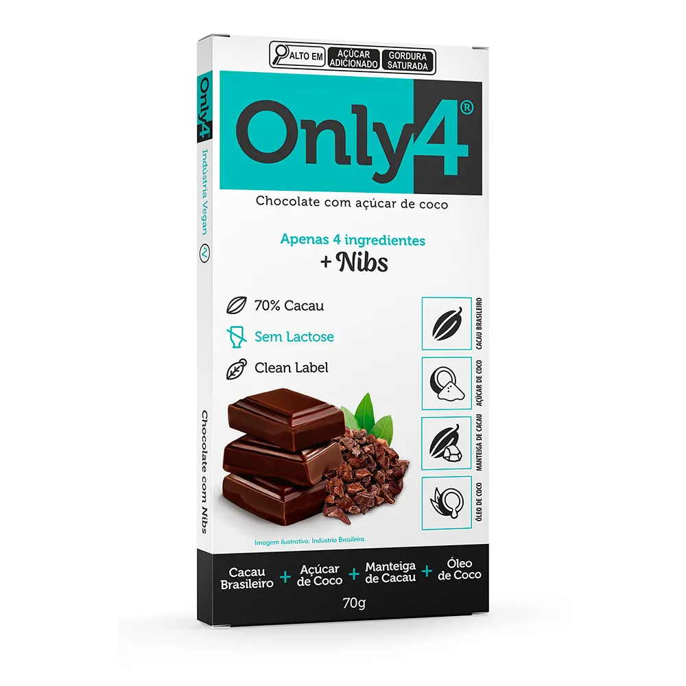 Only 4 nibs 70% cacau