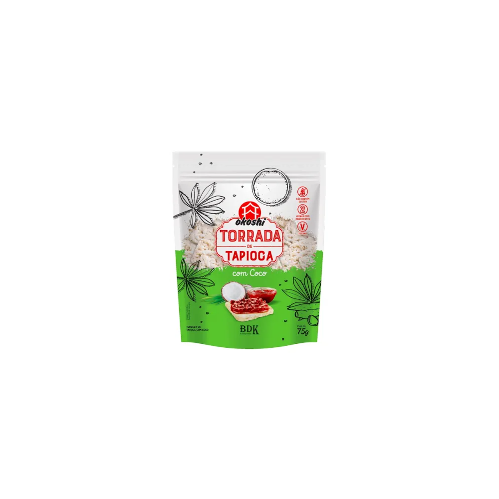 Torrada de tapioca org. com coco okoshi
