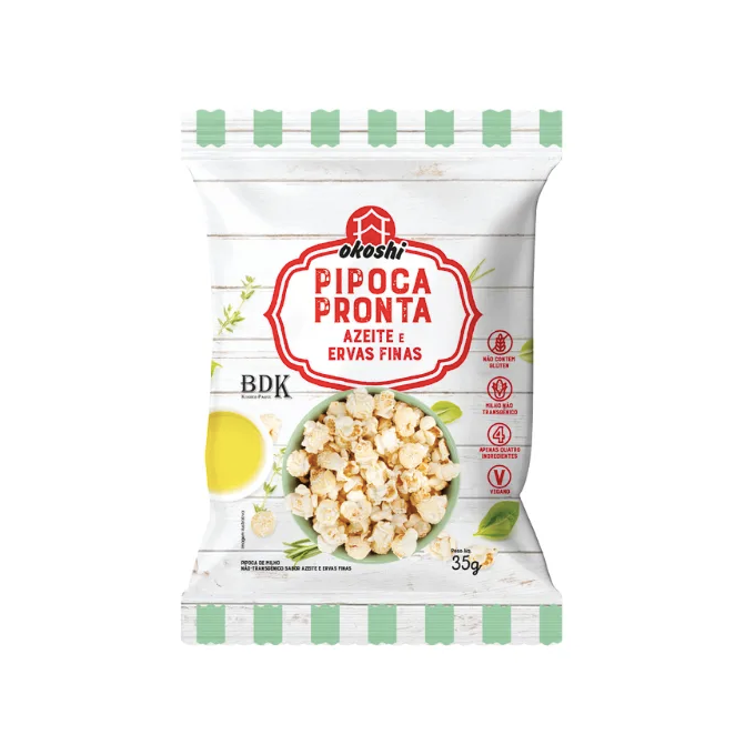 Pipoca azeite e ervas finas okoshi