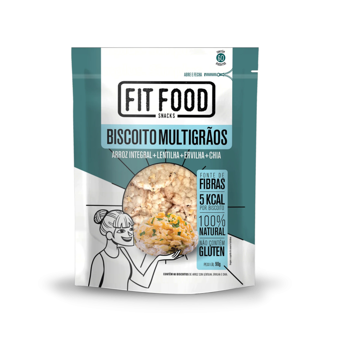 Biscoito de arroz lentilha ervilha fit food