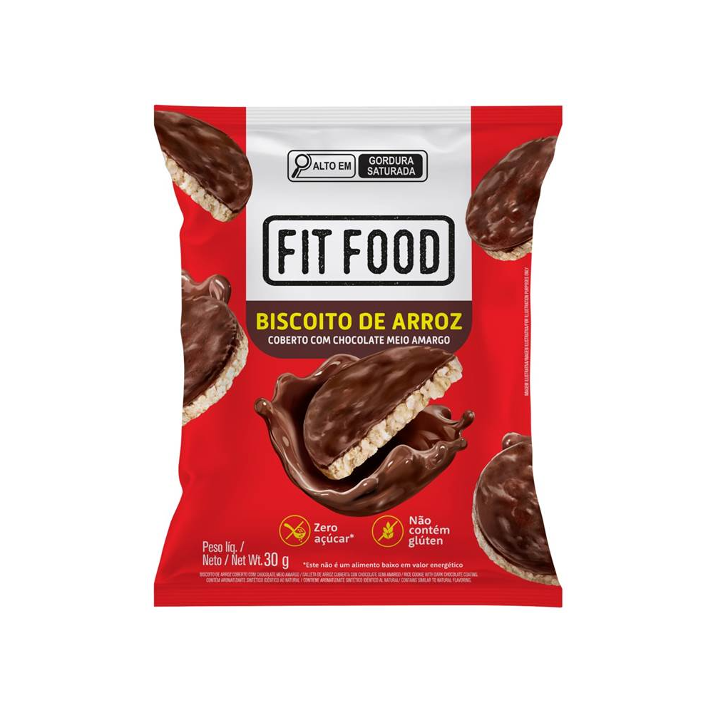 Biscoito arroz fit food amargo 30g