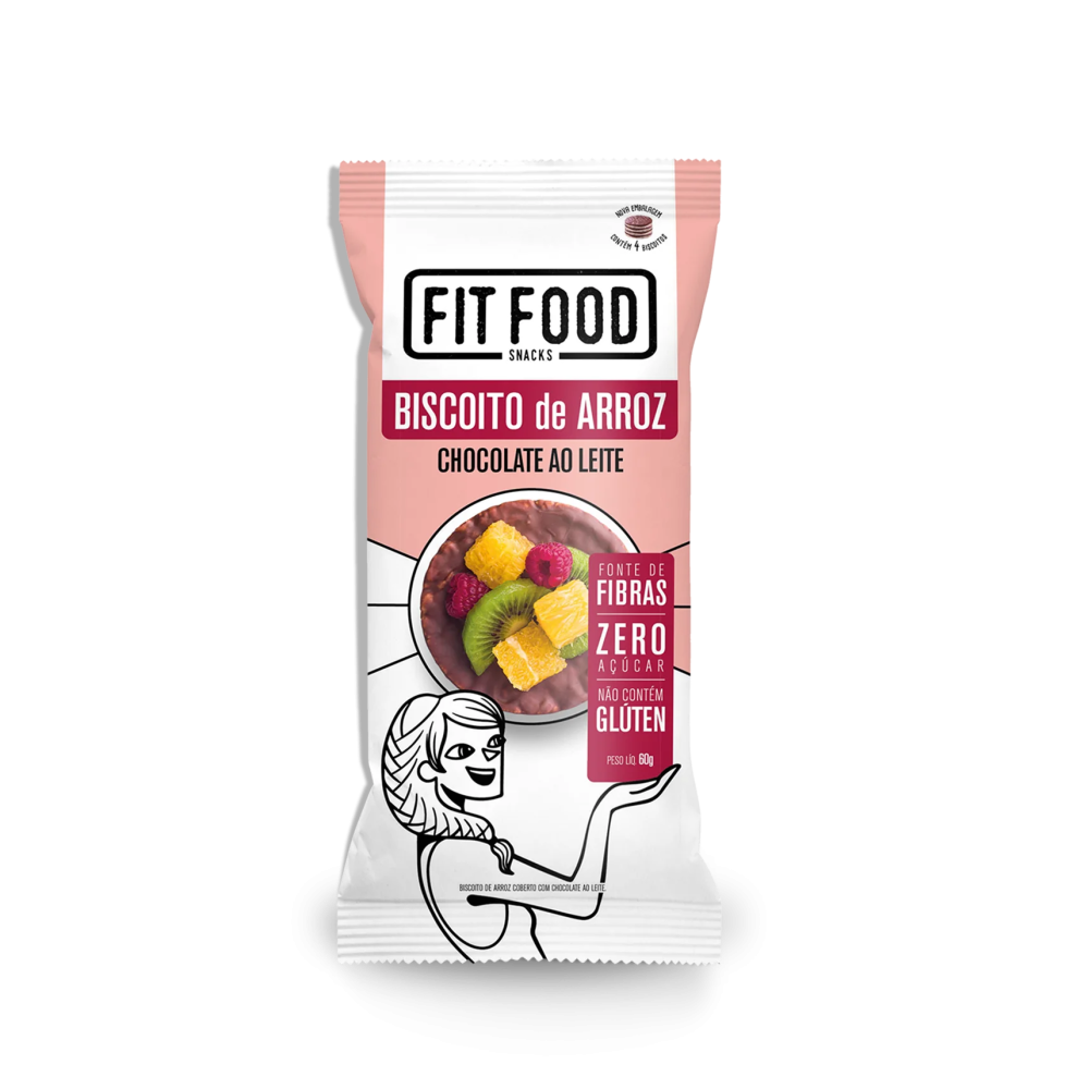 Biscoito de arroz  ao leite fit food