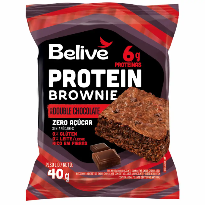  belive brownie protein double chocolate zero açucar