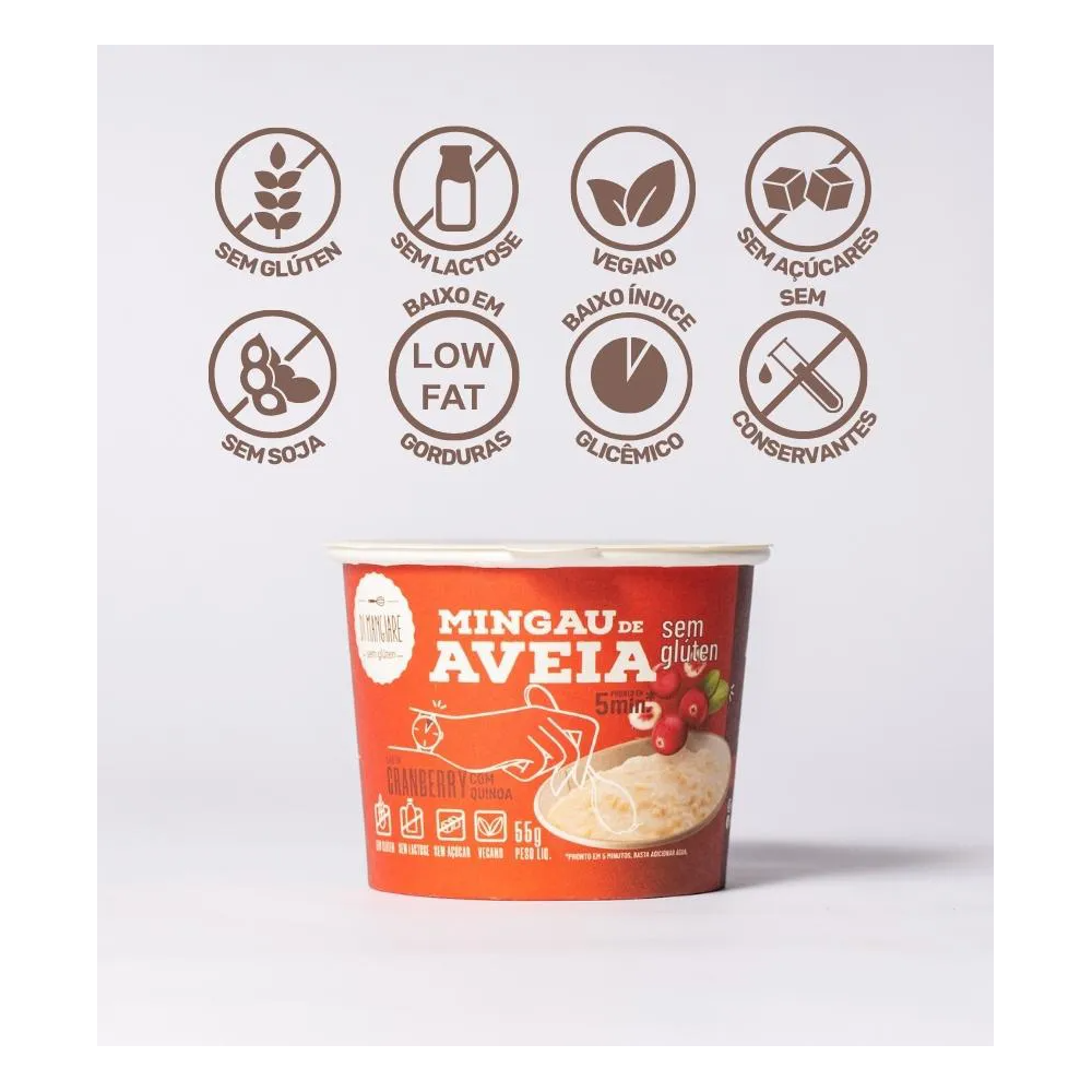 Mingau de aveia cramberry di mangiare