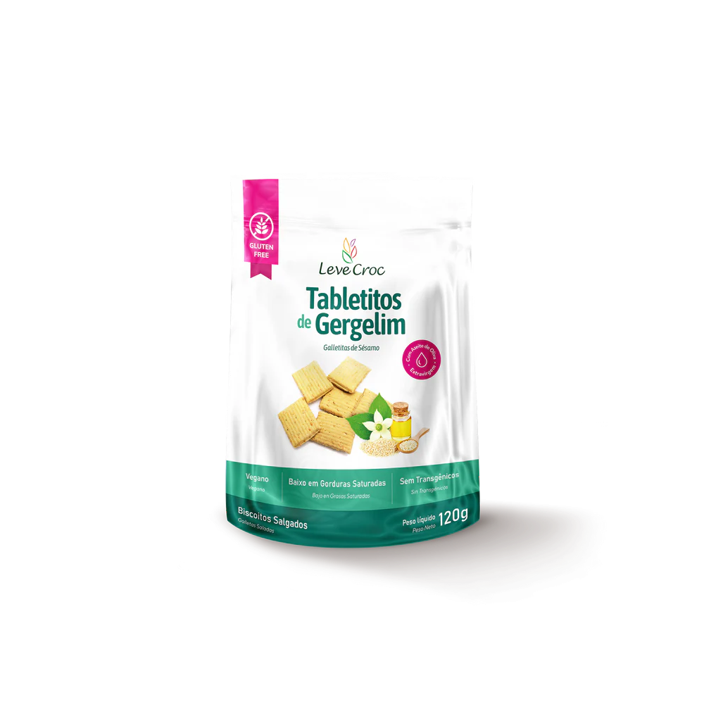 tabletitos salgados gergelim 150 gr leve crok