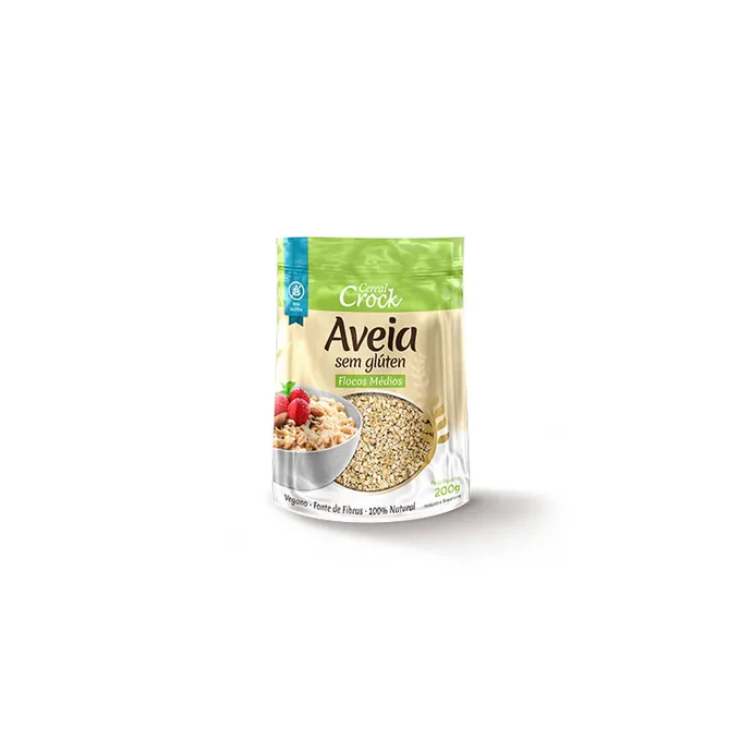 Flocos medios aveia leve crock 200gr