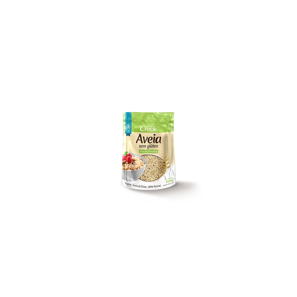 Flocos medios aveia leve crock 200gr