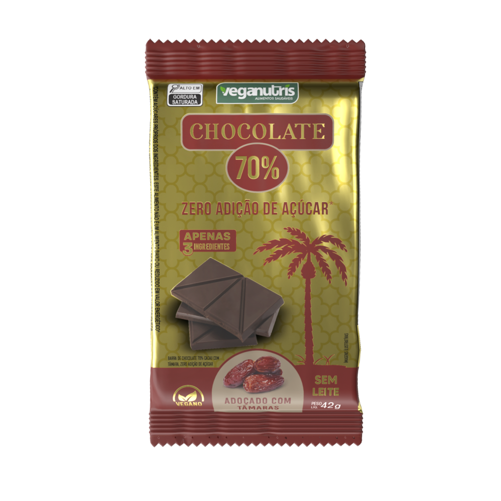 Chocolate 70% e tamaras  veganutris 42g