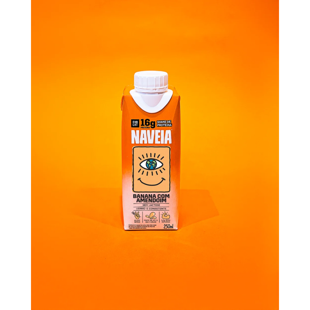 Shake proteico banana e amendoim naveia