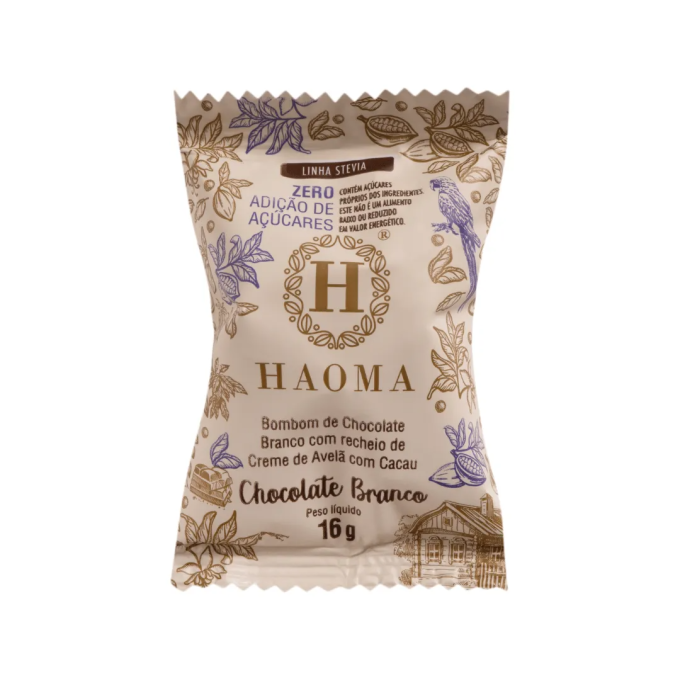 Haoma unidade bombom chocolate branco stevia 