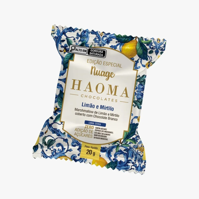 Haoma unidade marshmallow de limao e mirtilo e choco branco
