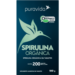 Spirulina organica 200 tabletes pura vida