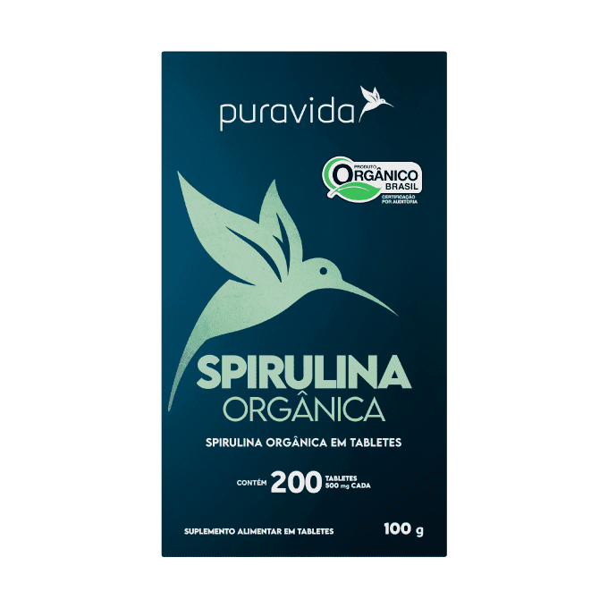 Spirulina organica 200 tabletes pura vida