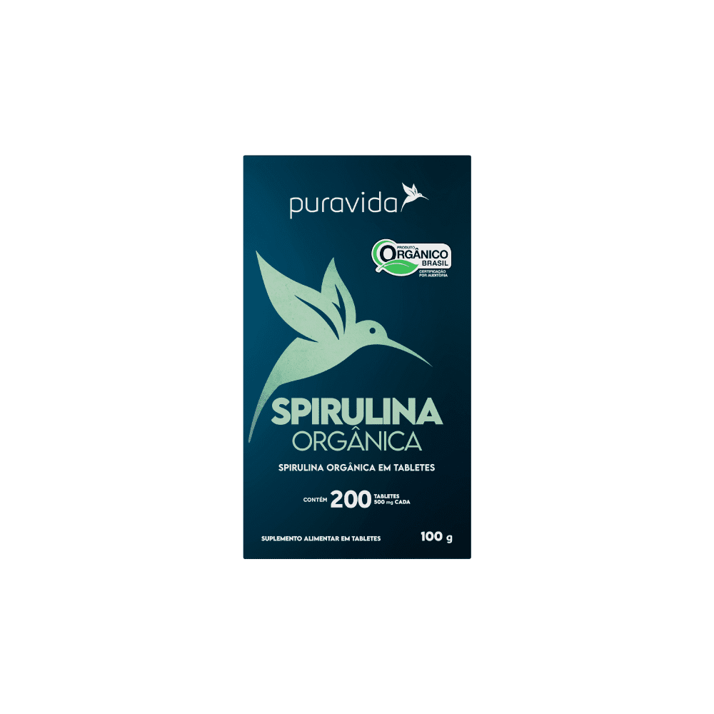 Spirulina organica 200 tabletes pura vida