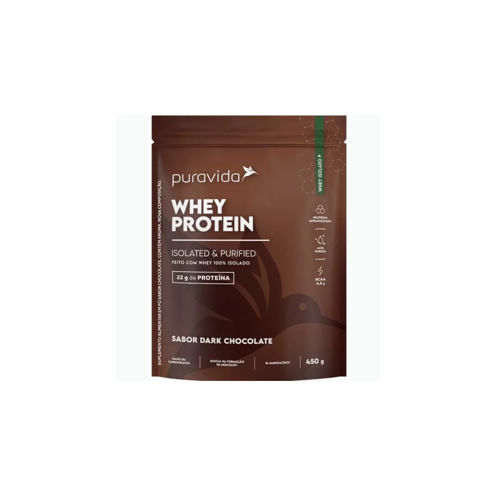 Whey isolado chocolate 450g pura vida