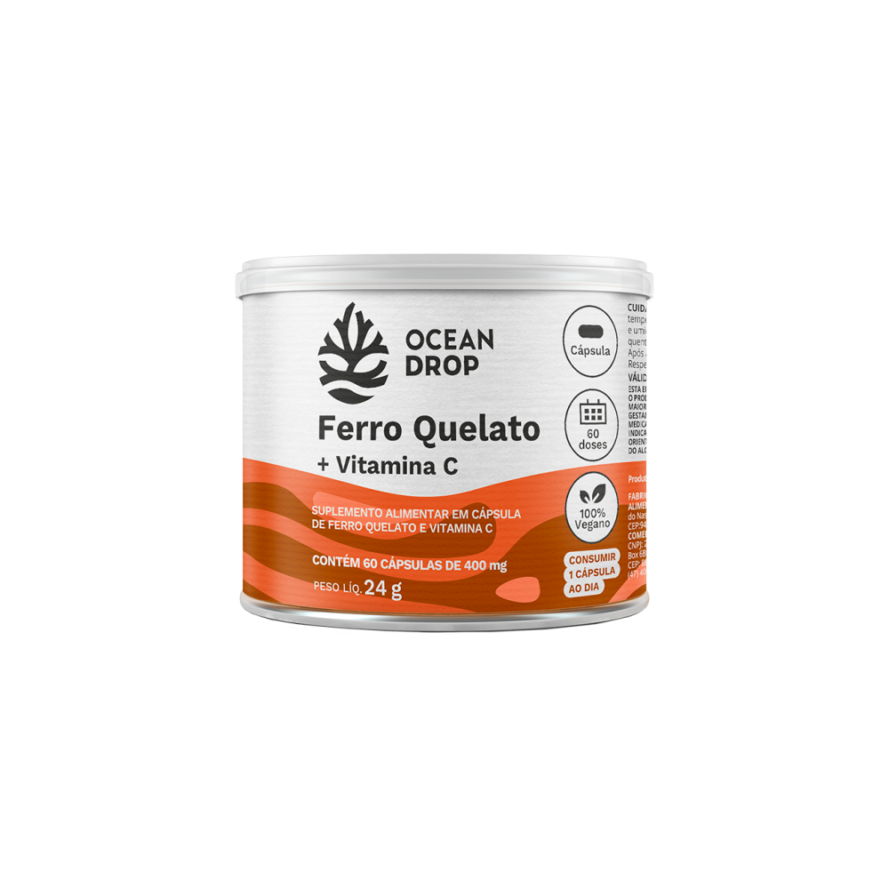 Ferro quelato+vit c 60 caps ocean drop