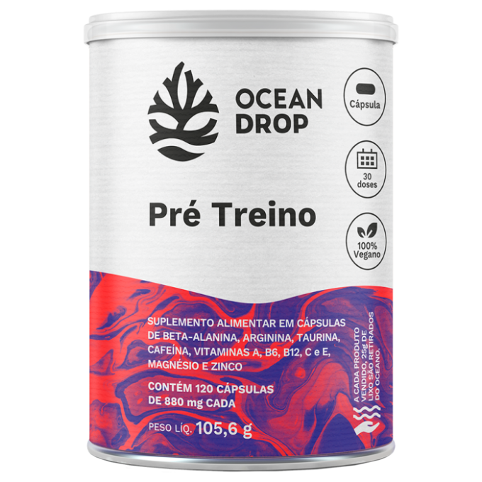 Pre treino ocean drop 120 caps