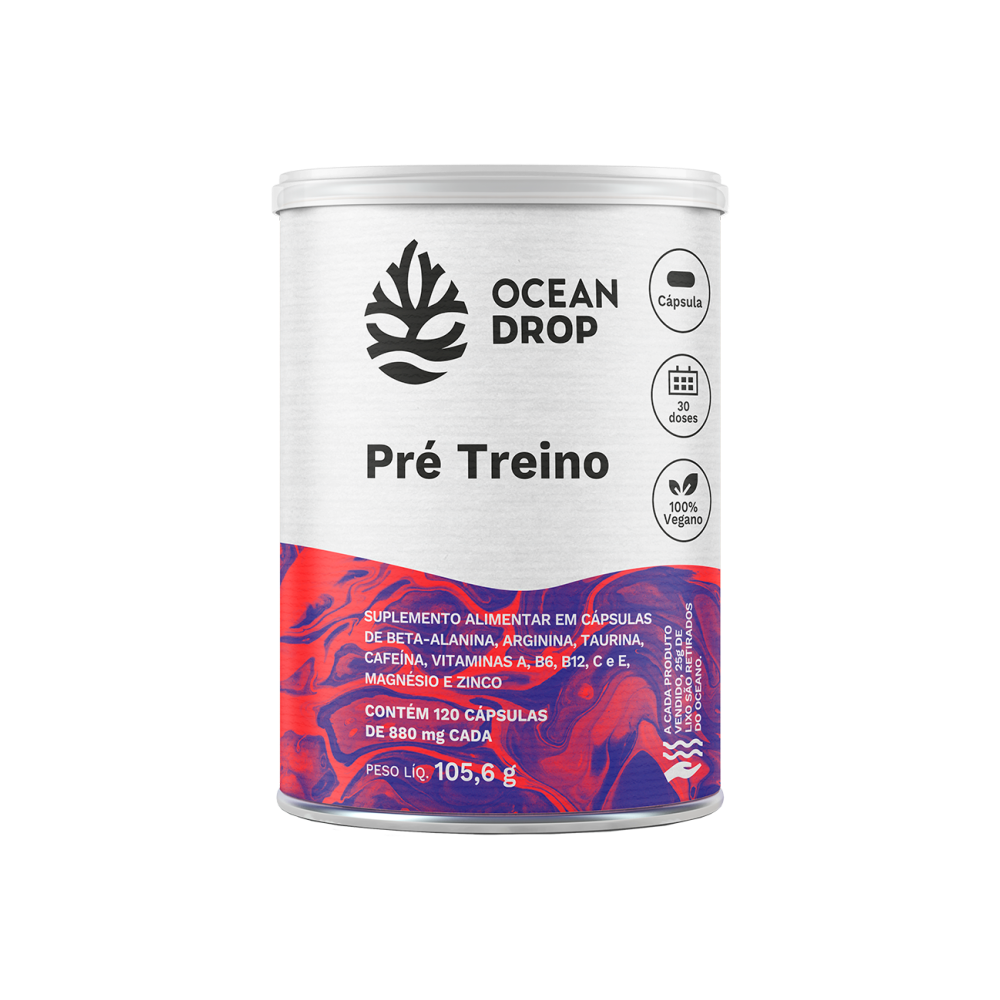 Pre treino ocean drop 120 caps