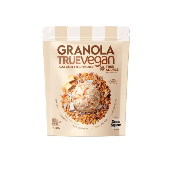 Granola coco com chocolate branco true source