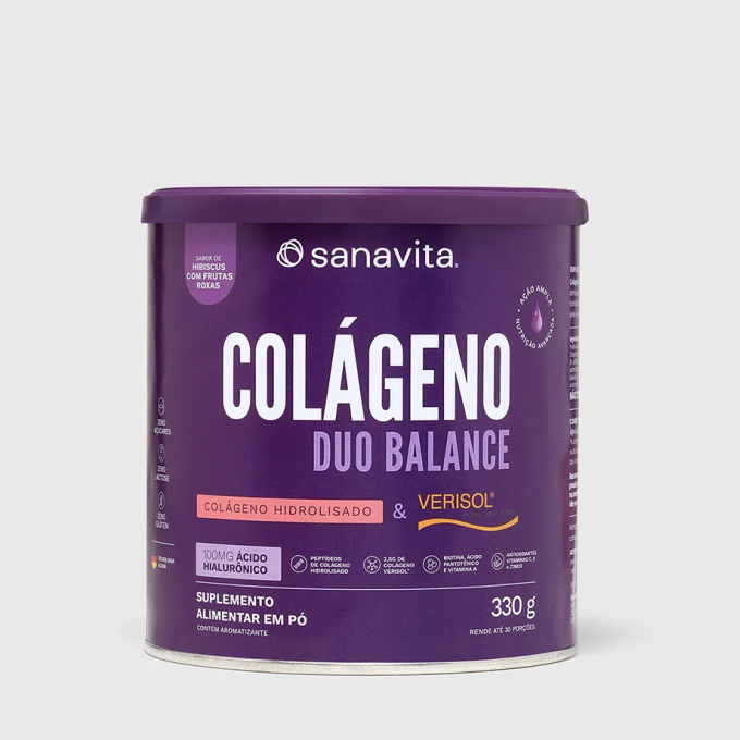 Colageno duo balance  hibiscus e frutas roxas sanavita