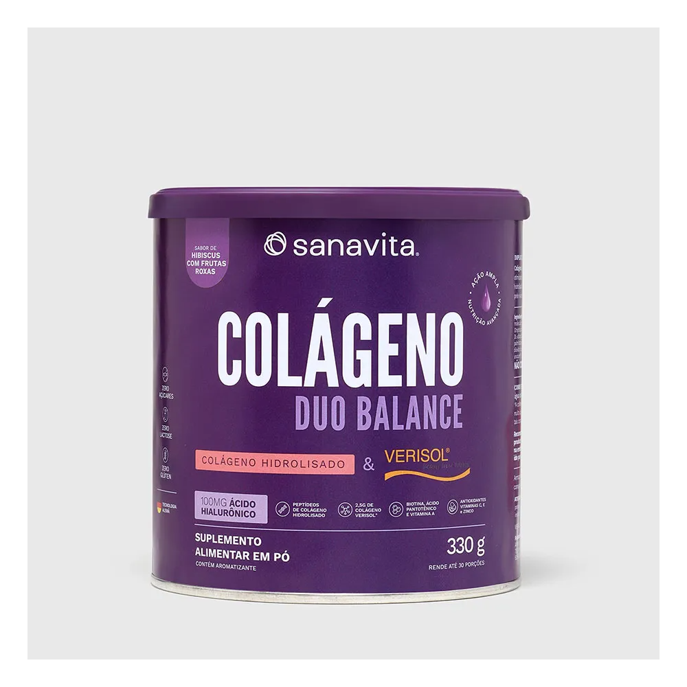 Colageno duo balance  hibiscus e frutas roxas sanavita