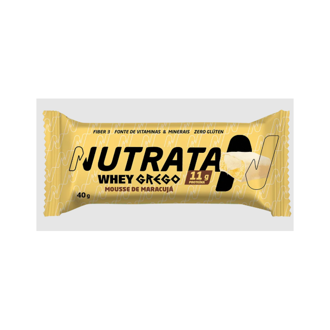 Barrinha whey grego bar sabor mousse de maracuja 40g nutrata