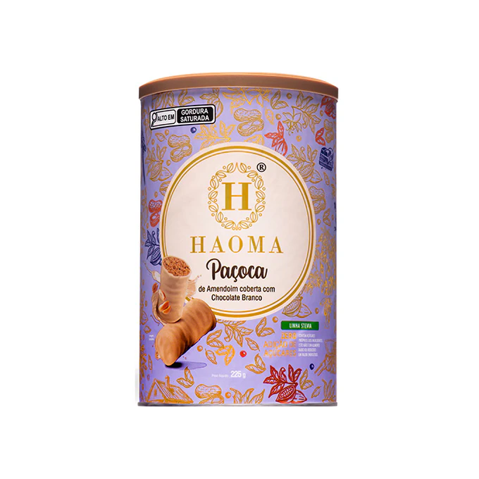 Haoma lata pacoca chocolate branco stevia