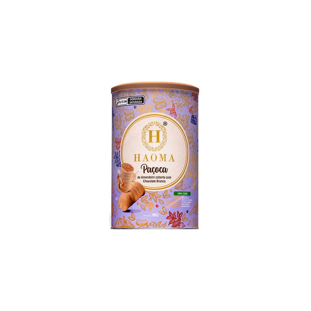 Haoma lata pacoca chocolate branco stevia