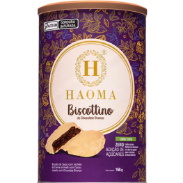 Haoma lata biscottino com chocolate branco stevia 
