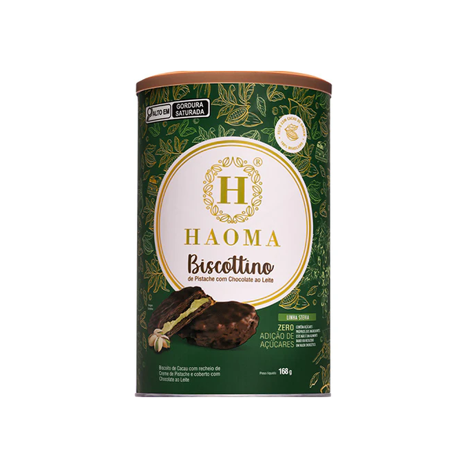 Haoma lata biscottino pistache ao leite  