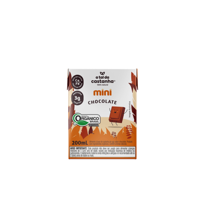 A tal da castanha caju com chocolate mini organico 200ml