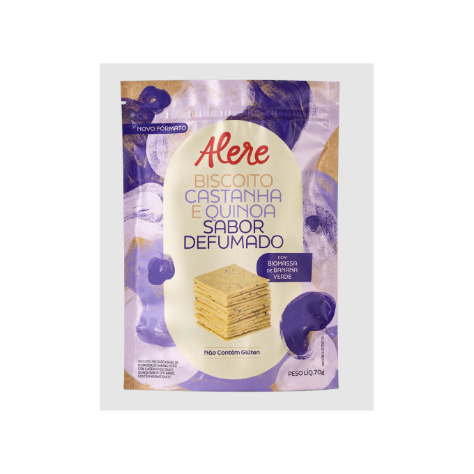 Biscoito de castanha e quinoa defumado alere