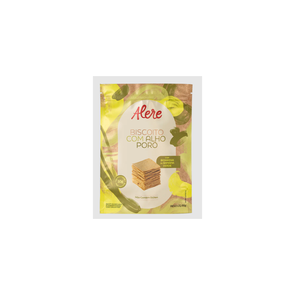 Biscoito proteico alho poro alere