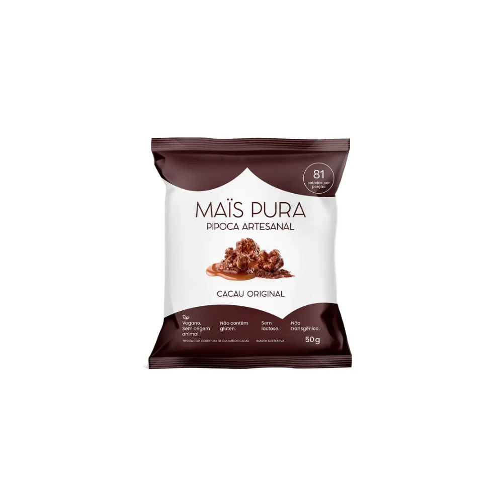 Pipoca mais pura cacau original 50g